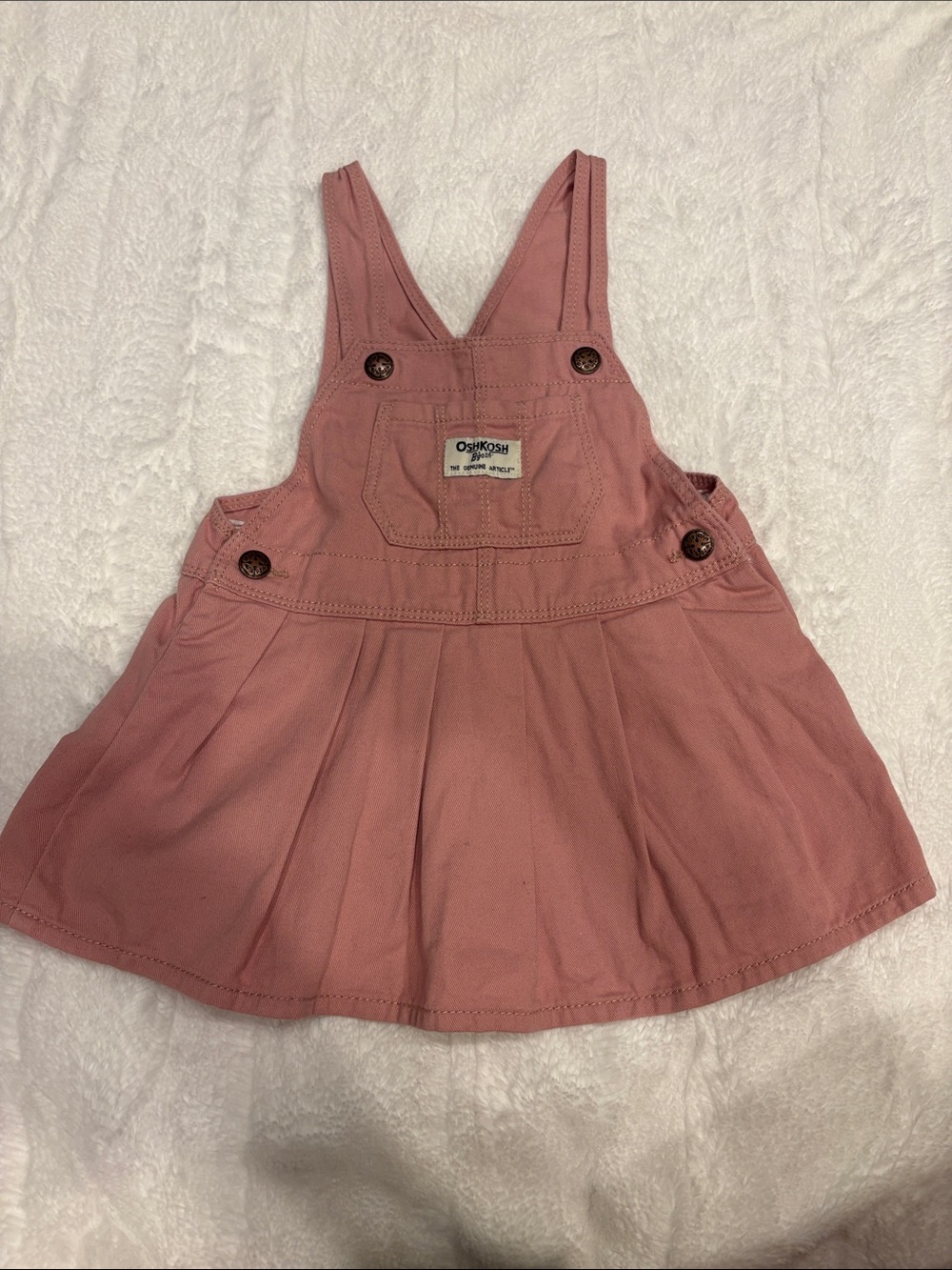 OshKosh B'gosh Rose Pink Pinafore Overall Dress 12 months